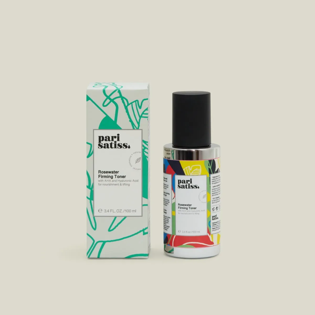 Rosewater Firming Toner with AHA and Hyaluronic Acid for nourishment & lifting by Pari Satiss